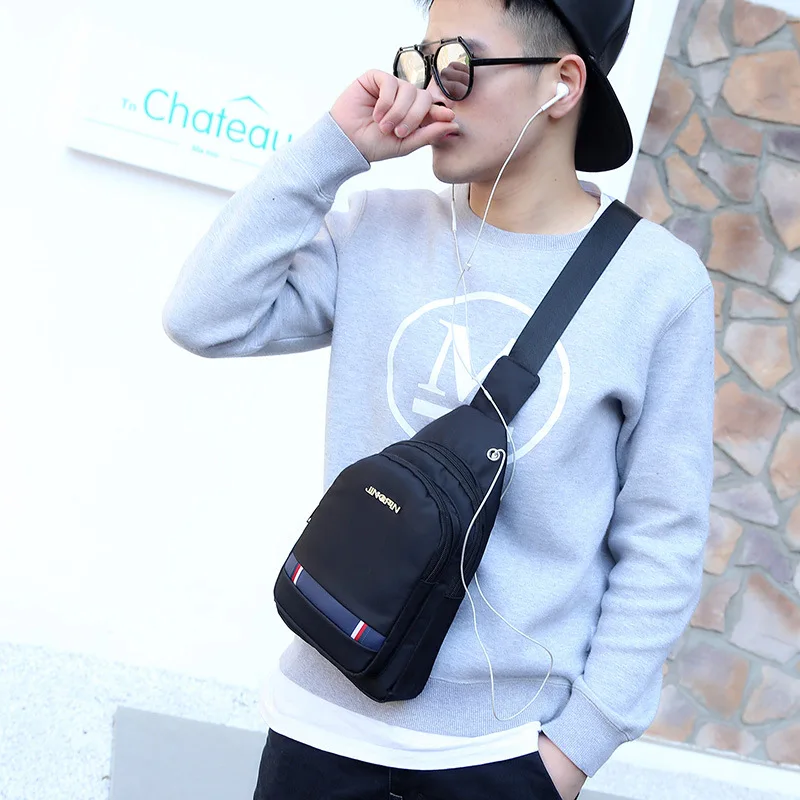 

2018 New Style Men Sports Chest Bag Fashion Nylon Shoulder Multi-functional Backpack Anti-Theft Close-fitting Package