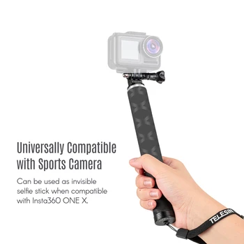 

Extendable Selfie Stick monopod Carbon Fiber Material for Insta360 ONE X for GoPro/DJI Sports Action Camera tripode photography