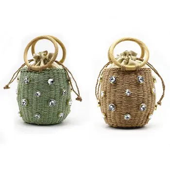 

Women Ladies Fashion Straw Shoulder Bag Tote Crossbody Purse Drawstring Handbag Messenger Satchel