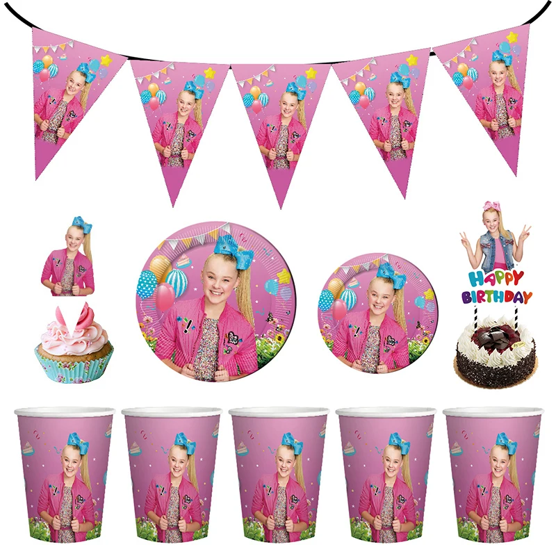 PANTIDE JoJo Party Decorations Double Sided Cupcake Toppers Photo Booth Props JoJo Themed Party Supplies Party Favors for Kids Birthday Baby Shower 30 Pcs JoJo Centerpiece Sticks Table Toppers