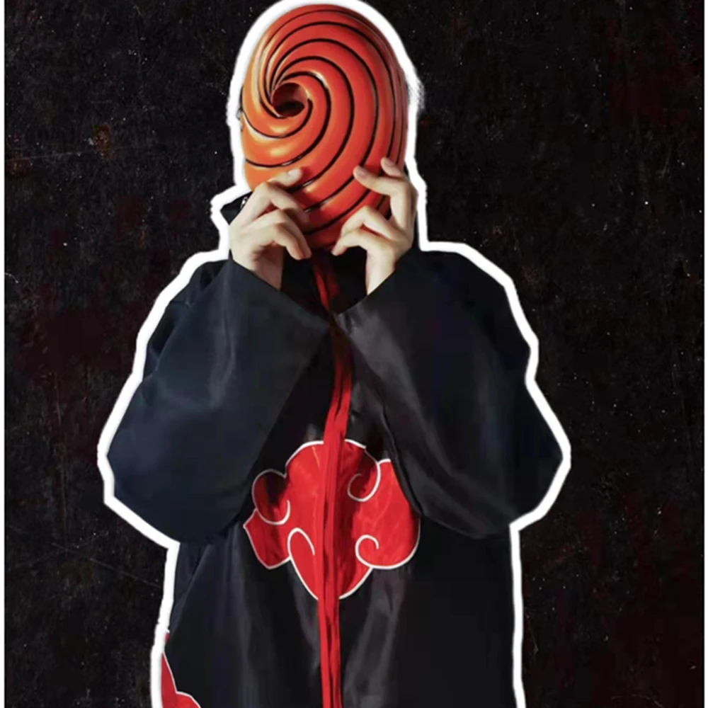 Tobi Obito Cosplay Costume Akatsuki Long Sleeve Cloak Halloween Adult Children Mask Anime Ninja | Тематическая одежда и