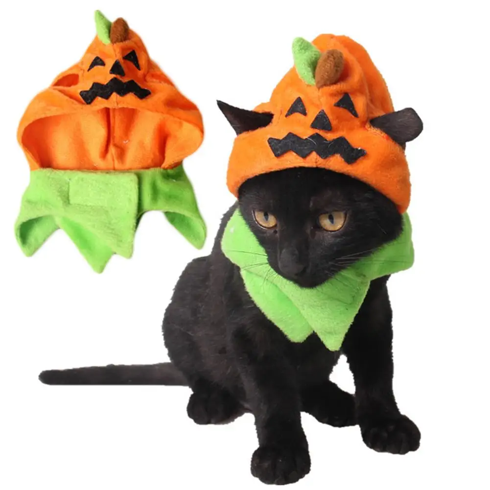 

Pet hat adjustable cap small medium dogs cat cap Cute Pet Cat Costume Cosplay Pumpkin Hat Cap Halloween Party Headwear Decor