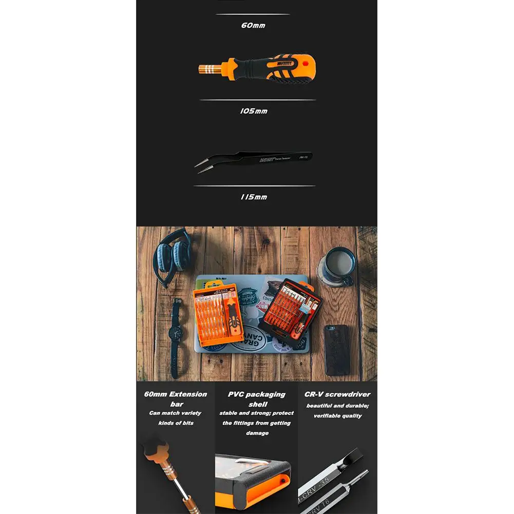 JAKEMY JM-8101 33 в 1 Многофункциональный прецизионный Набор отверток Мини Электронная отвертка Набор инструментов для ремонта оранжевого цвета