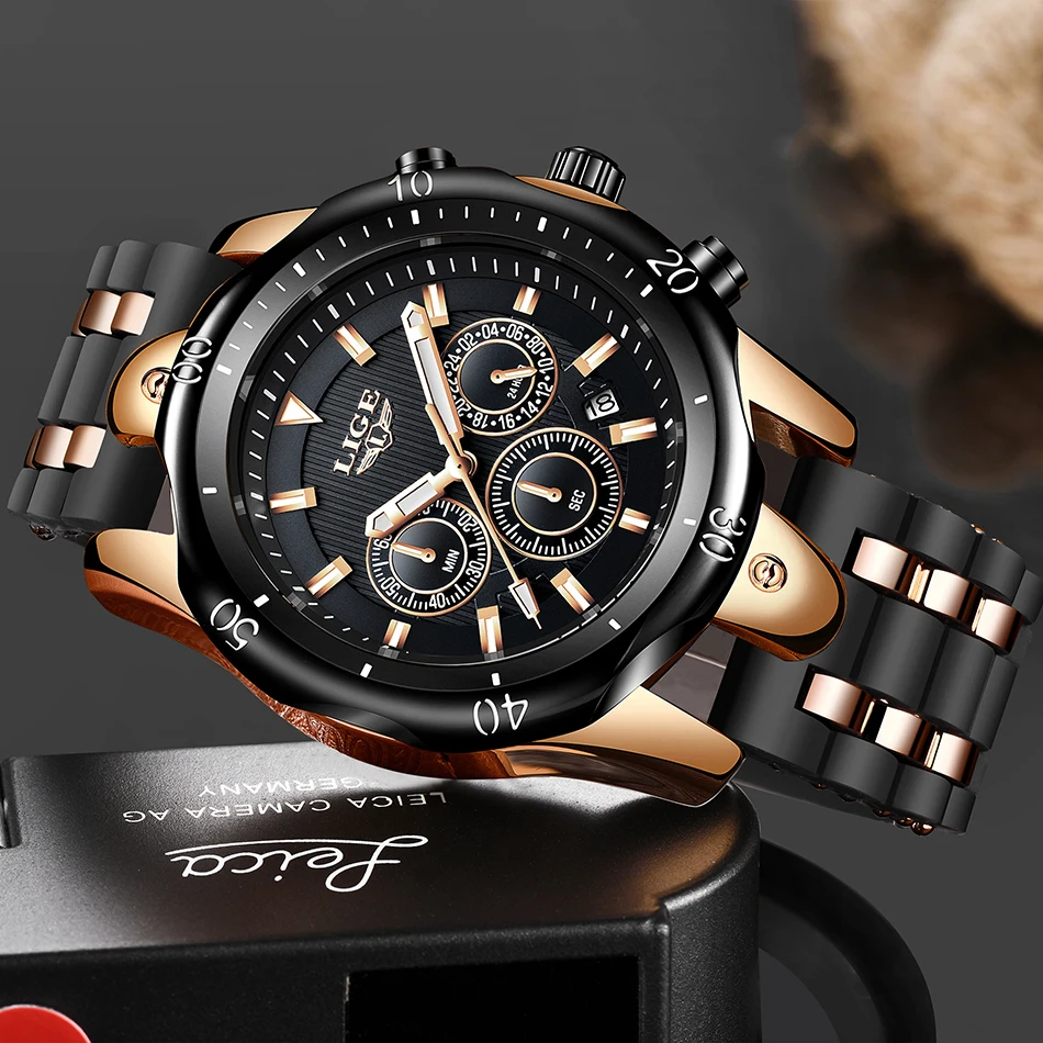 Relogio Masculino New Fashion Watch Men LIGE Top Brand Sport Watches Mens Waterproof Quartz Clock Man Casual Military WristWatch 2