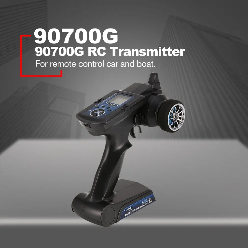 

90700G 2.4GHz 2CH Radio Remote Control Transmitter with Receiver LCD Display for RC Car Off-road Vehicle Boat RC Truck