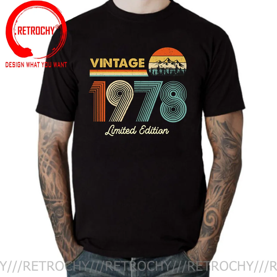 Classic Limited Edition Vintage 1978 T Shirts Men Short Sleeve Cotton T-shirt Man 44nd Birthday Gift Tee Harajuku Tee Shirt Gift