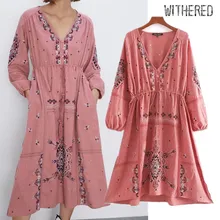 Увядшее богемное винтажное Цветочная вышивка с кисточками Макси платье для женщин vestidos de fiesta de noche vestidos размера плюс блейзеры