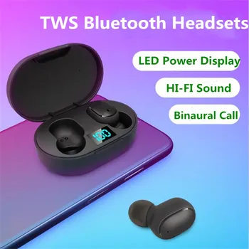

A6S Upgradte E6S Led Power Display Wireless Earphone In ear Earbuds with Mic for iphone xiaomi Samsung Huawei pk A6S
