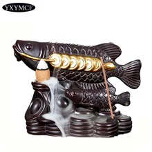 Керамическая конусная кадильница, горелка для благовоний с обратным потоком Arowana, двойная печь для благовоний, для домашнего декора, украшения, подарок