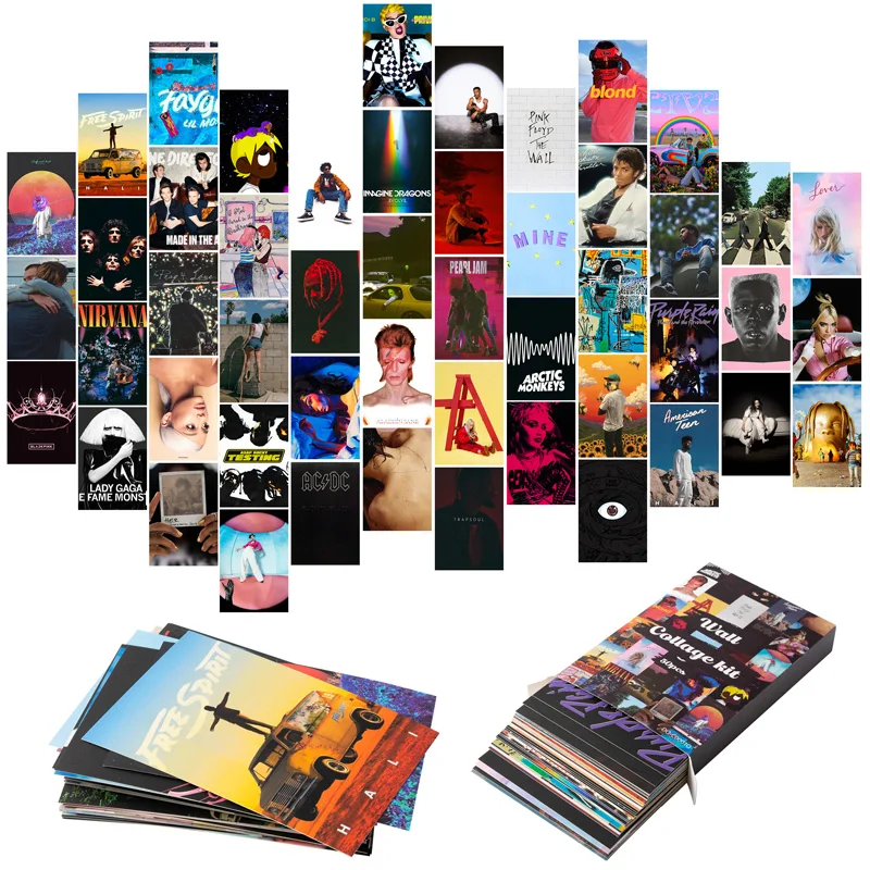 50pcs Album Cover Aesthetic Pictures Wall Collage Kits Style Photo