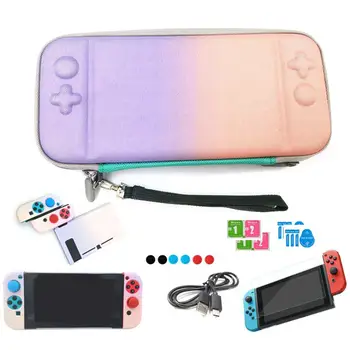 

12 in 1 Gradient Game Console Protective Case Shell Kit for Nintend-Switch Controller Cover Housing Pouch