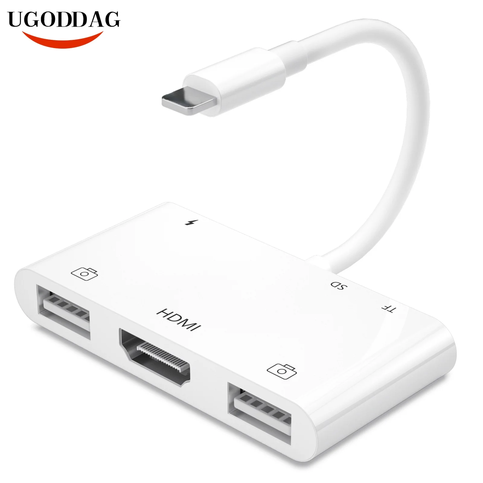 Адаптер Lightning/HDMI 6 в 1 USB SD/TF устройство для чтения цифровых AV TV OTG 1080P кабельный