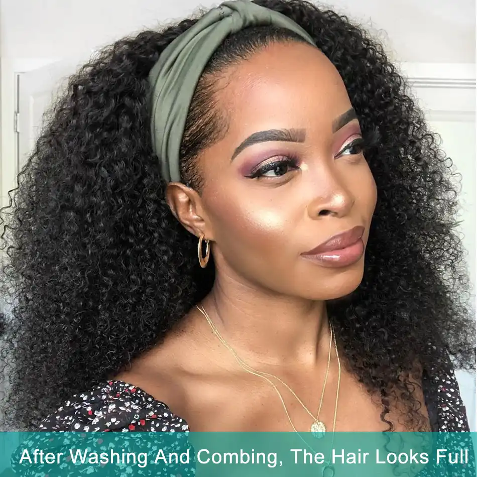 Kinky curly headband wigs Clearance