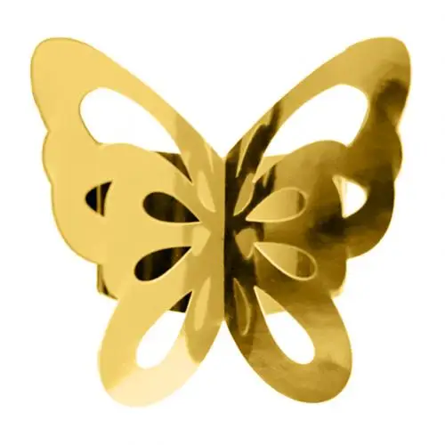 Golden 1 50 шт модные, в форме бабочки бумажные держатели-колечки для салфеток Свадебные вечерние букеты для украшения стола полезные ресторанные кольца для салфеток - Цвет: Golden 1