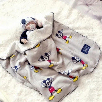

Disney Mickey Blanket Plush Throw Small Size 70x100cm for Baby Boys Girls Pet on Bed/Sofa/Crib/Plane Sherpa Blankets Kids Gifts