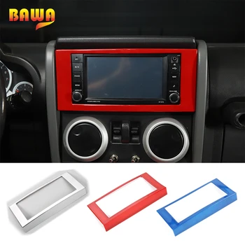 

BAWA Car Control Panel CD Frame Decoration Stickers for Jeep Wrangler JK 2007-2010 Interior Mouldings Accessories