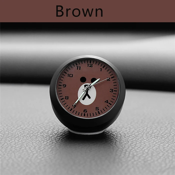 Мини-автомобильные часы, украшения, автомобильные часы, автомобильная внутренняя приборная панель, отображение времени, Цифровые кварцевые часы, авто аксессуары, подарок - Название цвета: Brown
