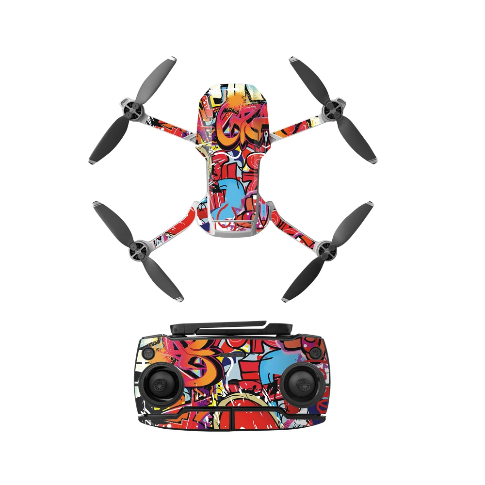 Темный хаки Sunnylife Drone защитная пленка ПВХ наклейки водонепроницаемый камера Drone тело Кожа Прохладный окрашенные лица наклейки для DJi Mavic Mini - Цвет: Темный хаки