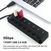 USB 3.0 Hub USB Splitter 4 - 7 Port High Speed Multi Splitter  with Power Adapter LED Indicator Switch For Laptop PC Accessories ► Photo 2/6
