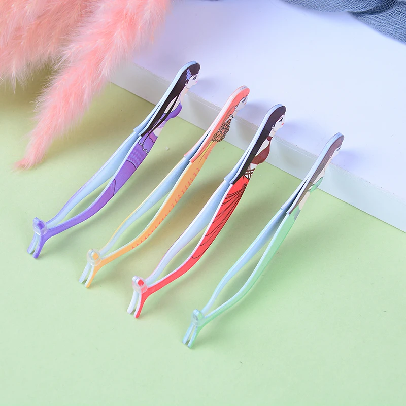 1PC Clip Makeup Tool False Eyelash Clip Mermaid Pattern Eyelash Curler Tongs Auxiliary Lash Lift Pads Handle