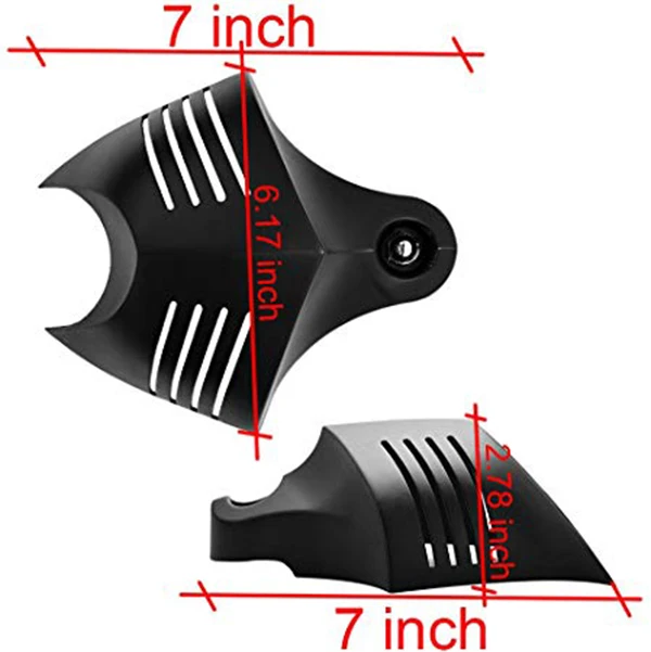 Черный двойной рог крышка V-Shield Cowbell Набор для 1992- Harley Dyna Softail Road King Street Electra Glide v-стержень