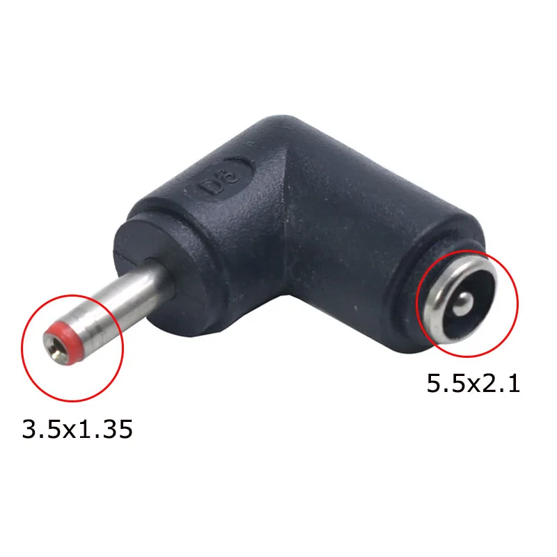 DC 커넥터 수 컨버터 노트북 전원 어댑터, 5.5x2.1mm 암에서 6.0x4.4 5.5x2.5 5.5x1.7 4.8x1.7 4.0x1.7mm, 90/180 도