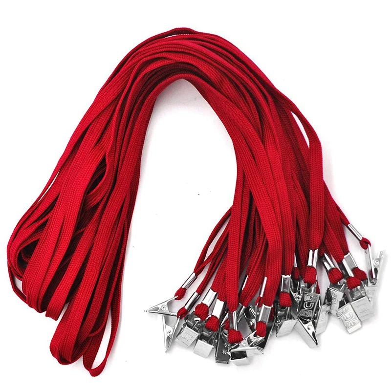 

Lanyards 50 PCS Badge Lanyards with Clip Office Neck Flat Bulk Lanyard with Badge Bulldog Clip