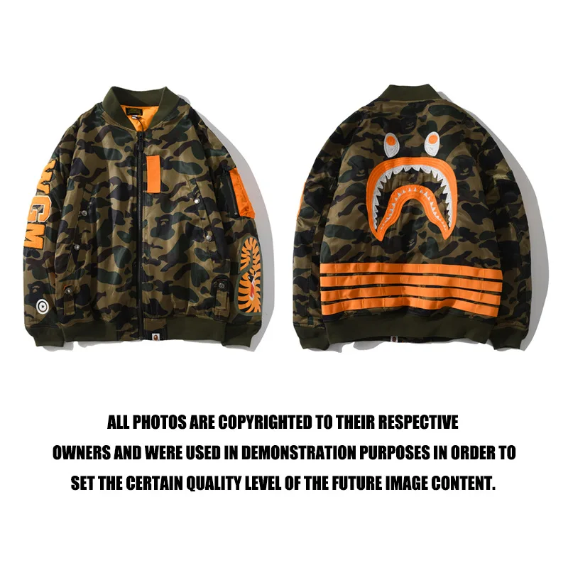 

2019 Autumn And Winter New Style Japanese-style Shark Popular Brand Military Style Design Full Body Camouflage Baseball Jacket C