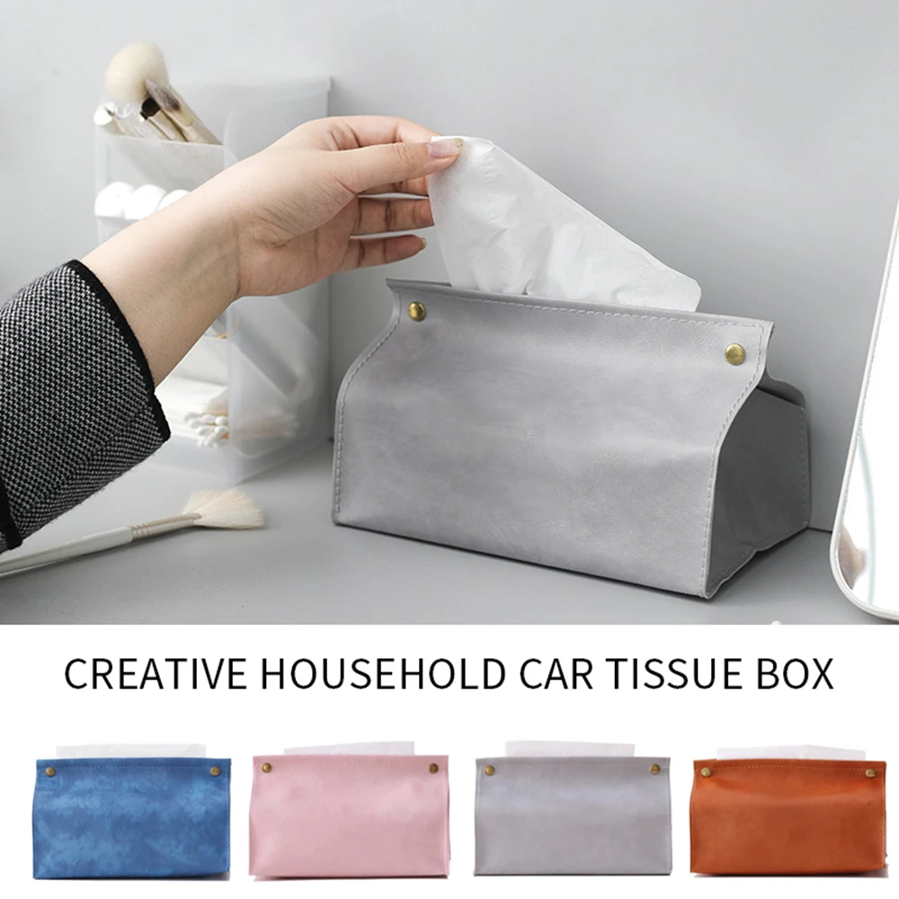 

Tissue Case Paper Box Container PU Leather Marble Pattern Home Car Towel Napkin Papers Dispenser Holder Box Case Table Decor
