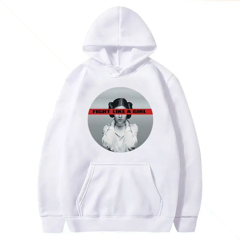 

Fight Like A Girl Print Hoodies Women Graphic Autumn Winter Vogue Hooded Sweatshirt Pocket Loose Long Sleeve Pullovers Female