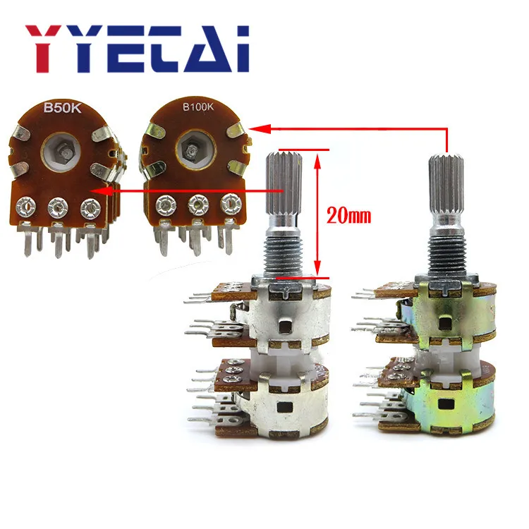 NEW 2PCS Audio volume amplifier 148 type 16 B50K B100K long life quadruple potentiometer 10% | Обустройство дома