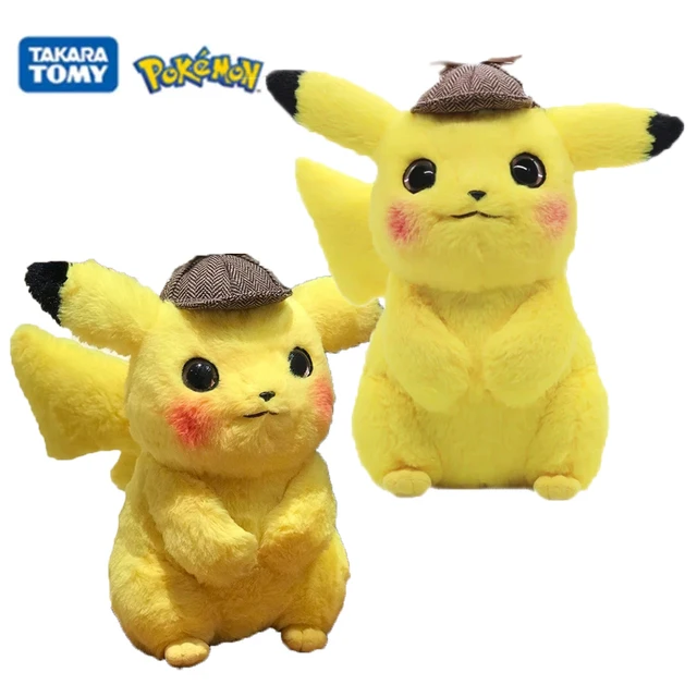 Pokemons fofos Brinquedos de pelúcia para crianças, boneca fofa detetive  Pikachus recheada, presentes kawaii, 28cm, quente - AliExpress