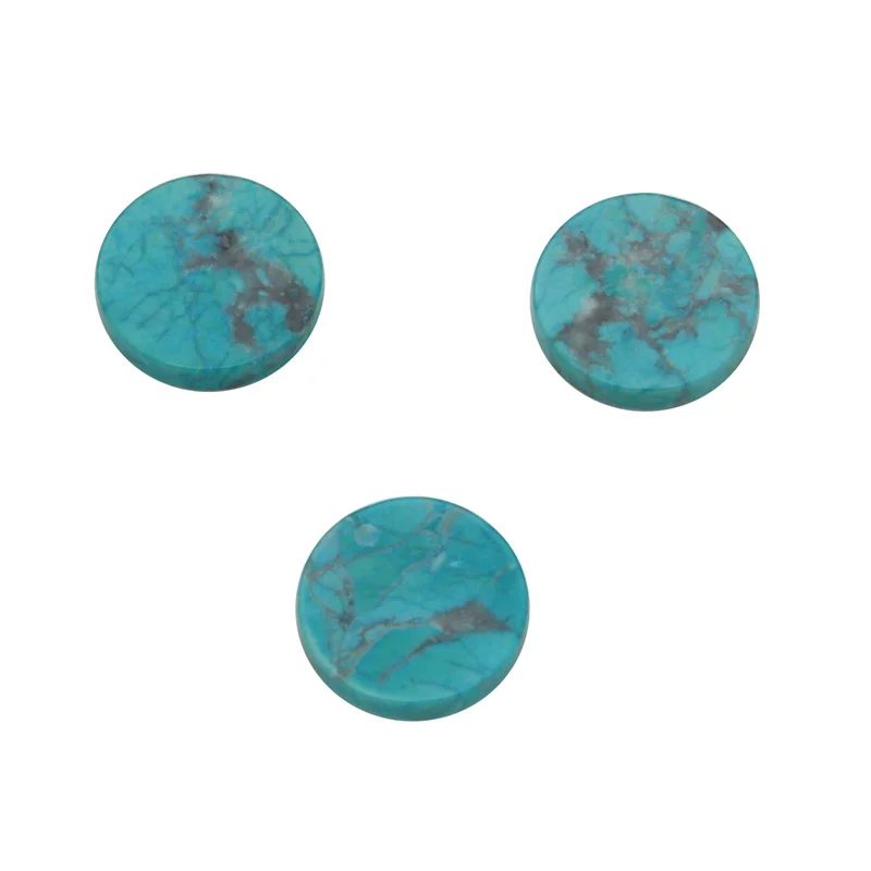 

5pcs Dyed Howlite Imitation Turquoise Cabochons Disc Flat Round 8/10mm Natural Stone For Making Jewelry Ring Earings DIY Pendant