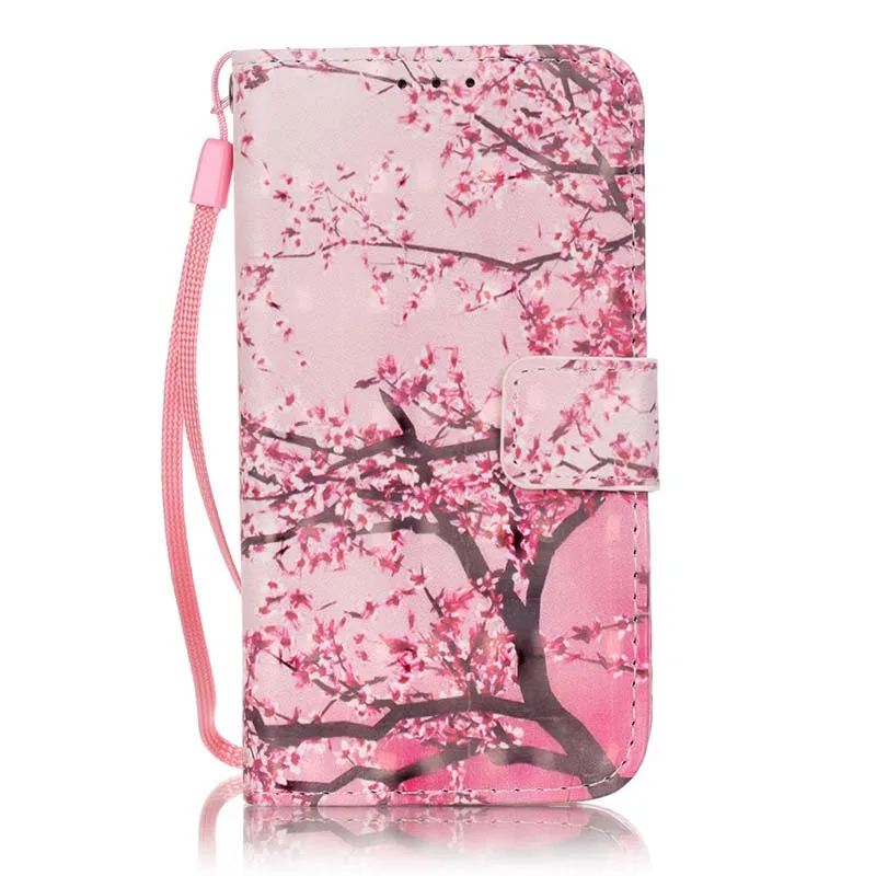 Cherry Tree Чехол-бумажник чехол для samsung Galaxy Core Grand Prime G360 G530 G532 J3 J5 SM-J510F S4 S5 S6 Edge Plus S7 крышка подставкой Coque C21 - Цвет: Cherry Tree