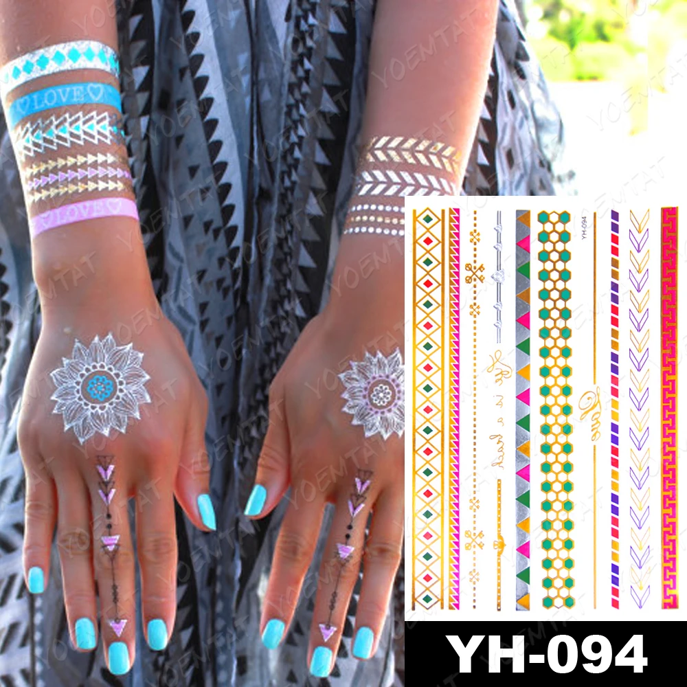 Waterproof Temporary Tattoo Sticker Mandala Bracelet Jewelry Flash Tatto Women Henna Body Art Fake Tatoo tattoo sticker temporary tattoos