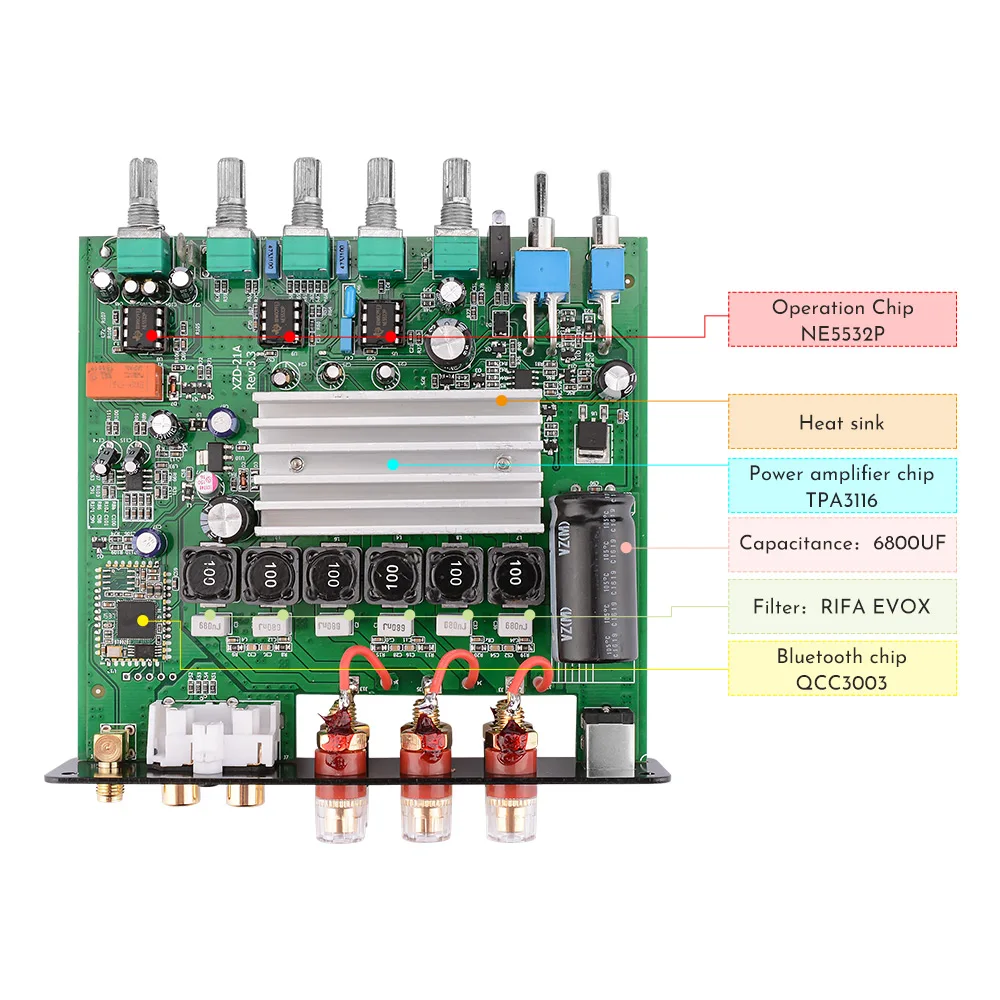 AIYIMA TPA3116 5 0 Bluetooth 2 1 канальный усилитель мощности HIFI звуковые усилители аудио
