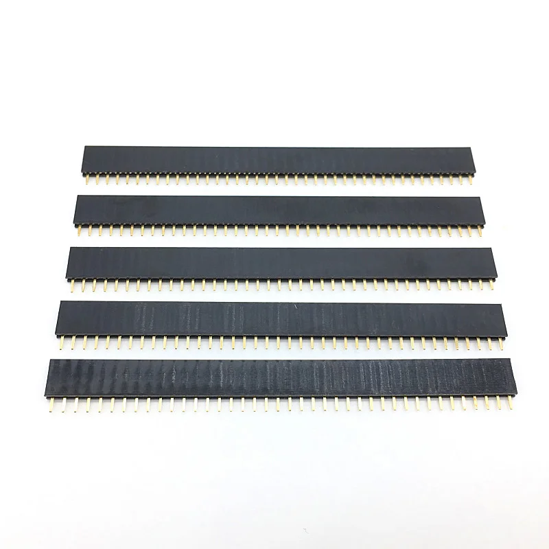 12x 40 Pin Male Single Row Straight Strip Pin Header PCB Panel 2.54mm Pitch Pack