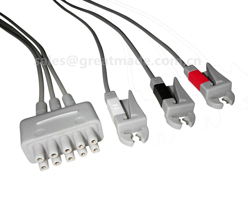 

Compatiblw with GE Dash , Eagle , Solar,Tram series 3-lead Multi-link ECG Leadwire set (412682-003)