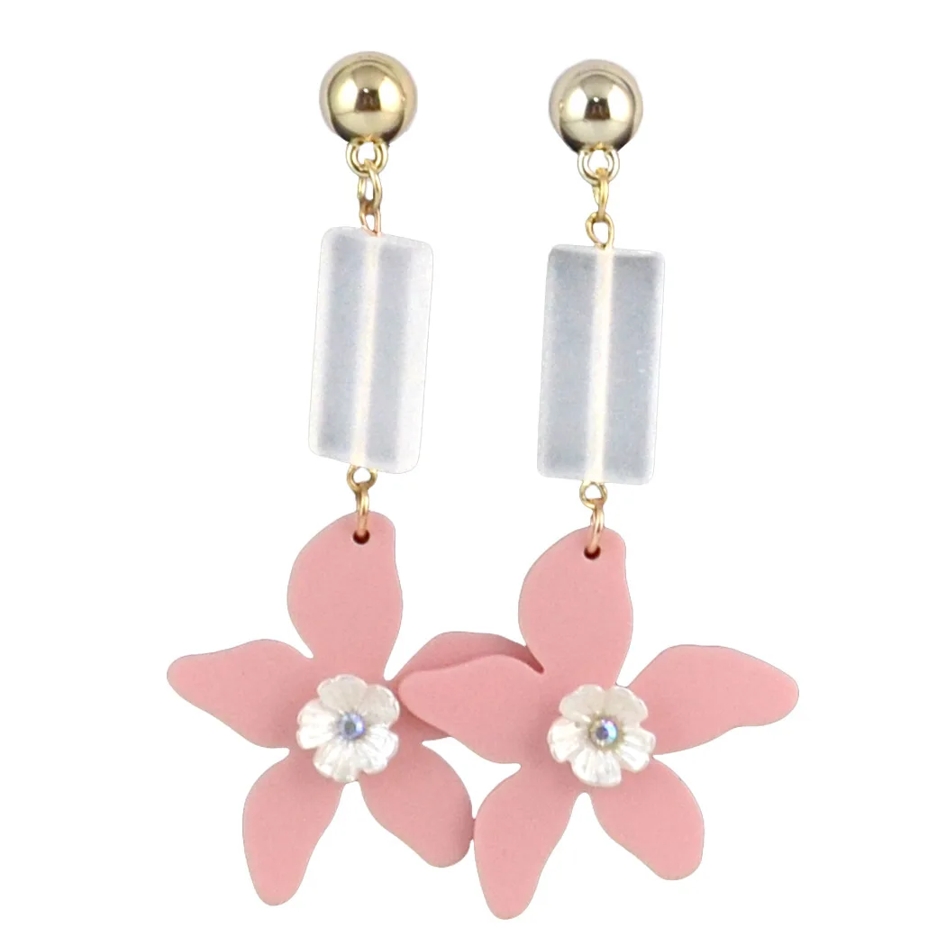 

Flower rhinestone minimalist long elegant earrings for women Gypsy style ethnic statement luxury cool beauty female ear jewelry