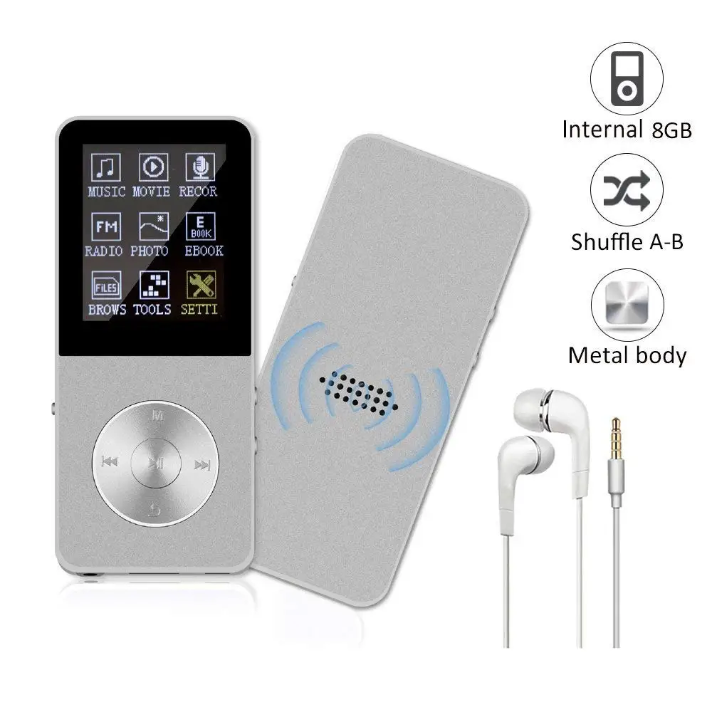 Оригинальный HiFi Металл ультратонкий MP3 MP4 музыкальный плеер Встроенный динамик 16