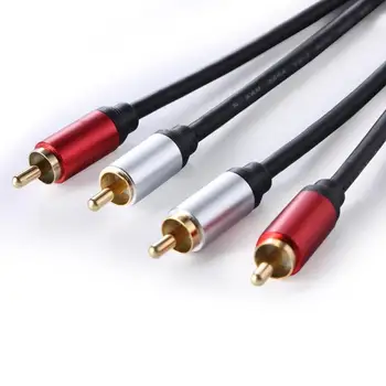 

1.8m 2RCA To 2 RCA Male To Male Audio Cable GoldPlated RCA HiFi Stereo Audio Cable For Home Theater DVD TV Amplifier CD Soundbox