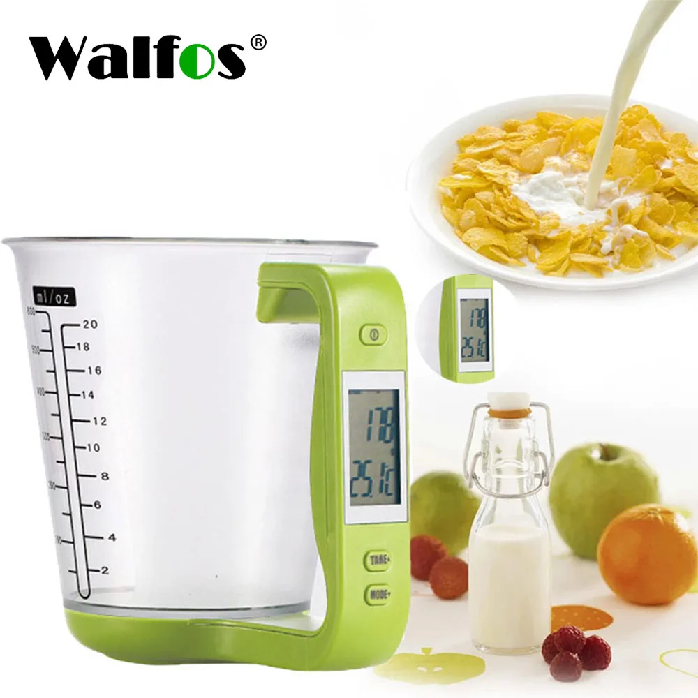 

Walfos Electronic Measuring Cup Kitchen Food Scales With LCD Display Digital Beaker Host Weigh Temperature Measurement Cups