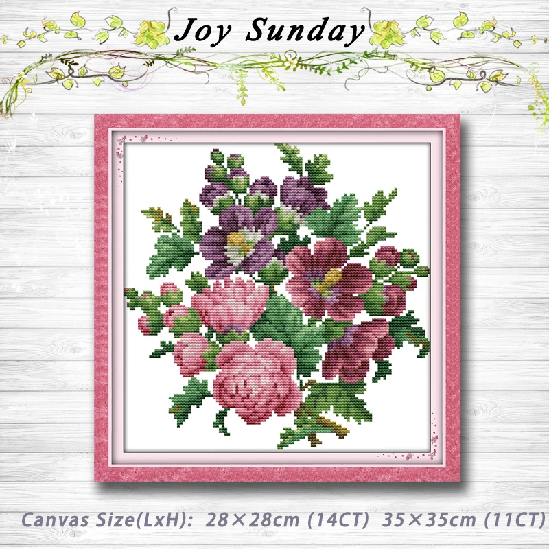 

Blossom flowers peony Patterns Counted Cross Stitch 11CT 14CT Cross Stitch Sets Handmade Embroidery for Needlework Home Decor