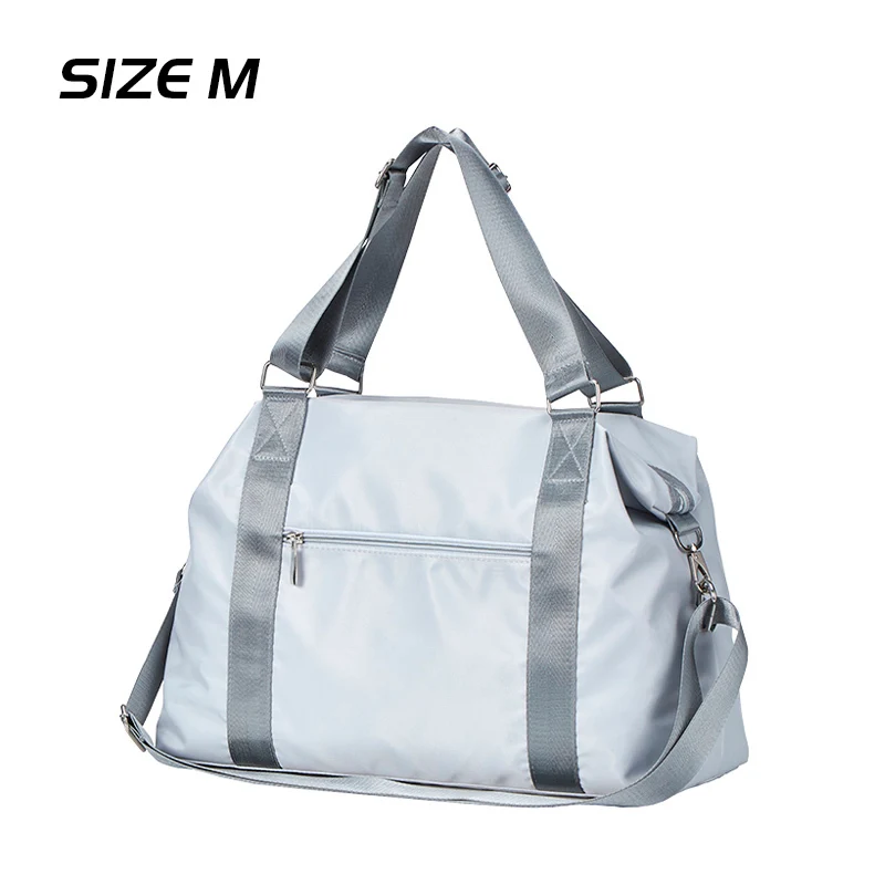 Дорожные сумки и багаж для женщин Дорожная сумка для путешествий женская сумка для багажа Холщовая Сумка нейлоновая сумка для выходных клатч для диктотеки - Цвет: Light gray M