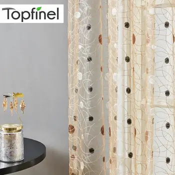 

Topfinel Window Treatment Modern Bird Nest Tulle Sheer Curtains for Kitchen Living Room the Bedroom Elegant Polyester Curtains