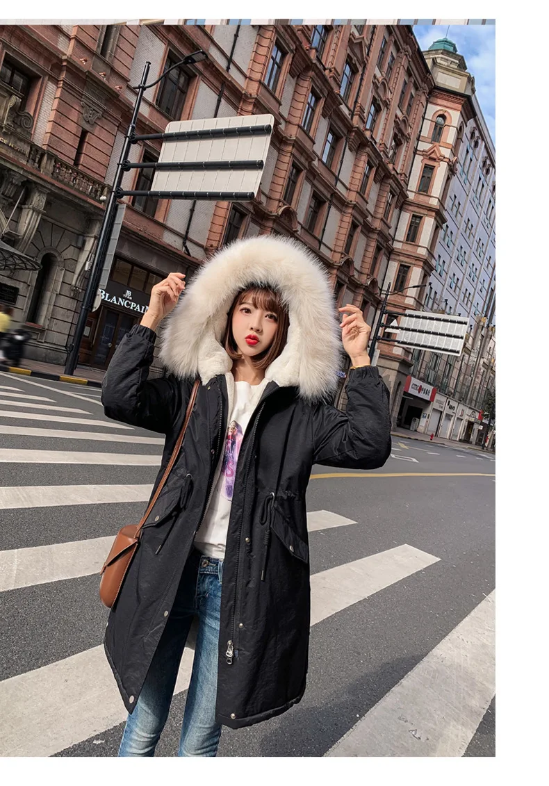 Всесезонная одежда с хлопковой подкладкой nv, новинка года, зимнее хлопковое пальто свободного кроя в Корейском стиле с большим меховым воротником
