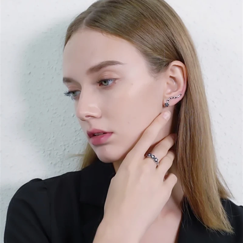 Серьги подвески женские из серебра 925 пробы с цветком|Серьги-подвески| |