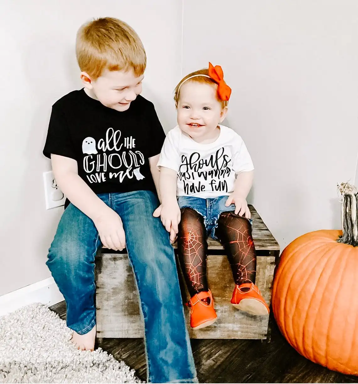 Funny Kids Childrens T-Shirt tee TShirt Pumpkin Halloween 