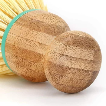 

Set Of 3 Pieces Bamboo Scrub Brush Dish Scrubber Household Cleaning Sink Wet Scrubber Brushes,Stiff Bristles, for Kitchen Pan Po