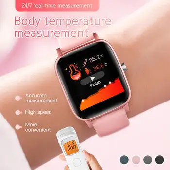 

T98 Smart Watch Body Temperature Measurement Heart Rate monitor Blood Pressure Fitness Tracker Sport smartwatch for Women Men